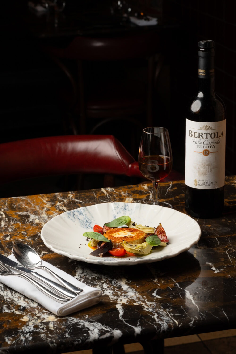 restaurant_food_photography (2) Food and wine on a table at a high end Spanish restaurant