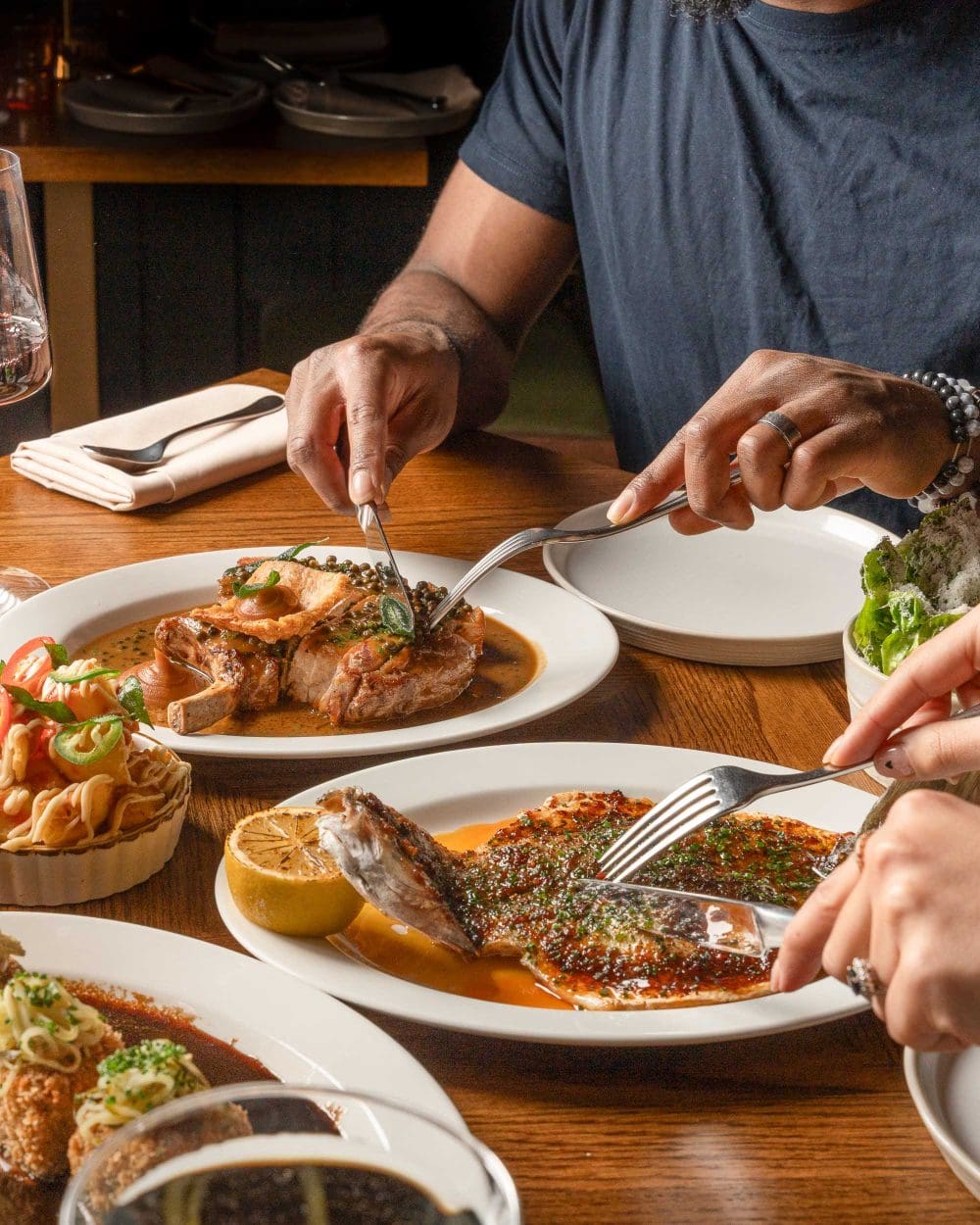 Customers enjoying food at St Albans restaurant