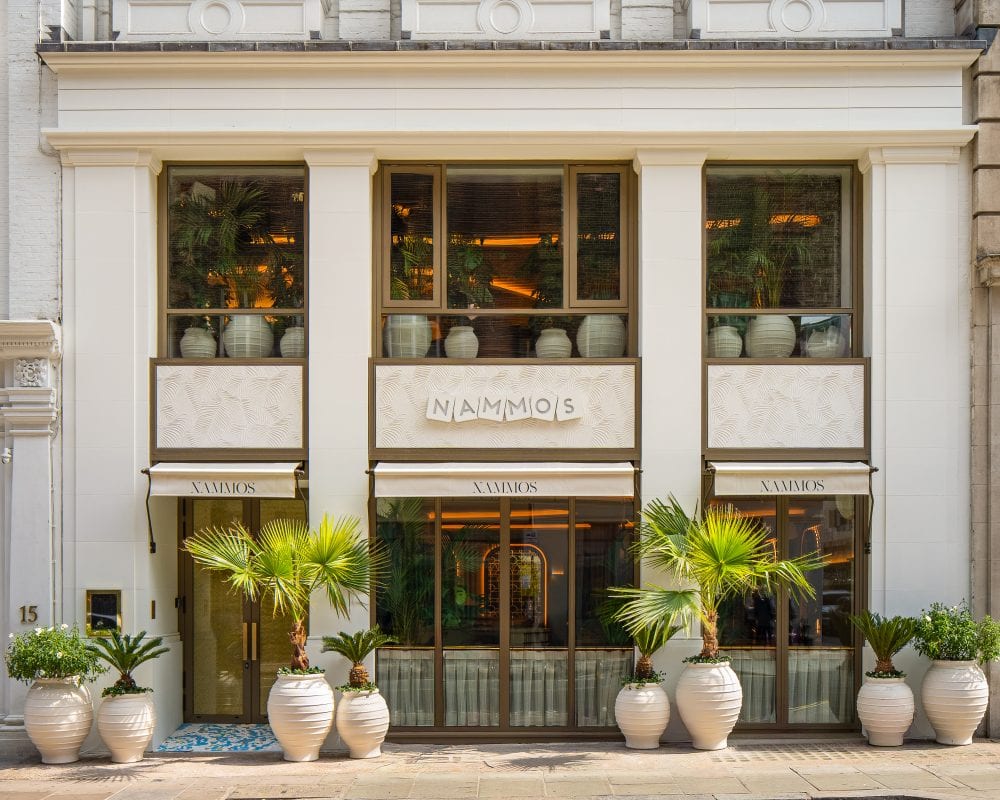 Nammos London, exterior in sunshine