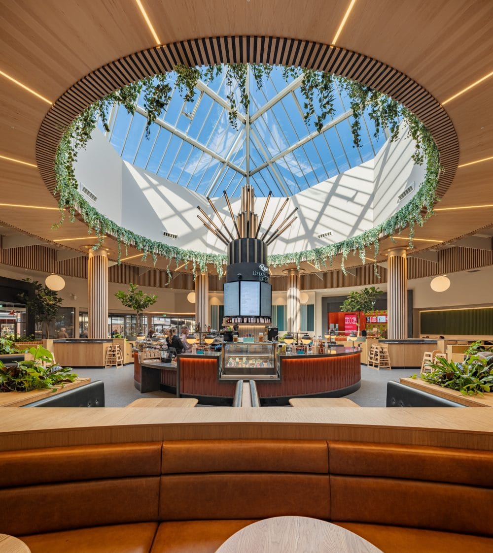 Food court in design outlet village