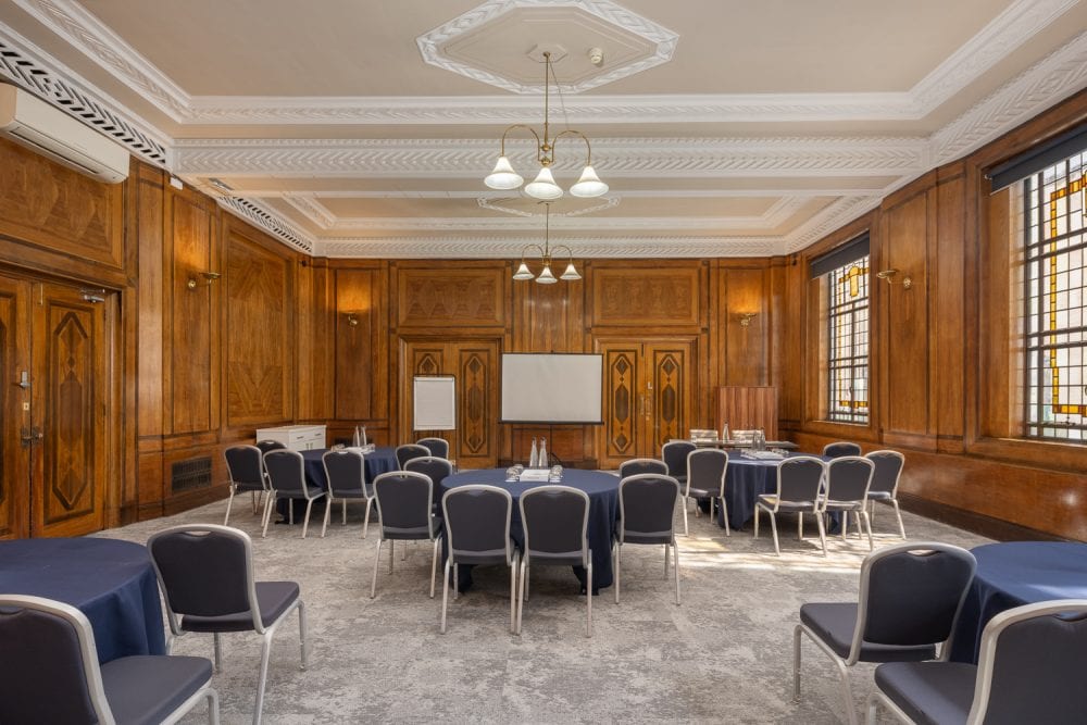 Wood panelled meeting room in London